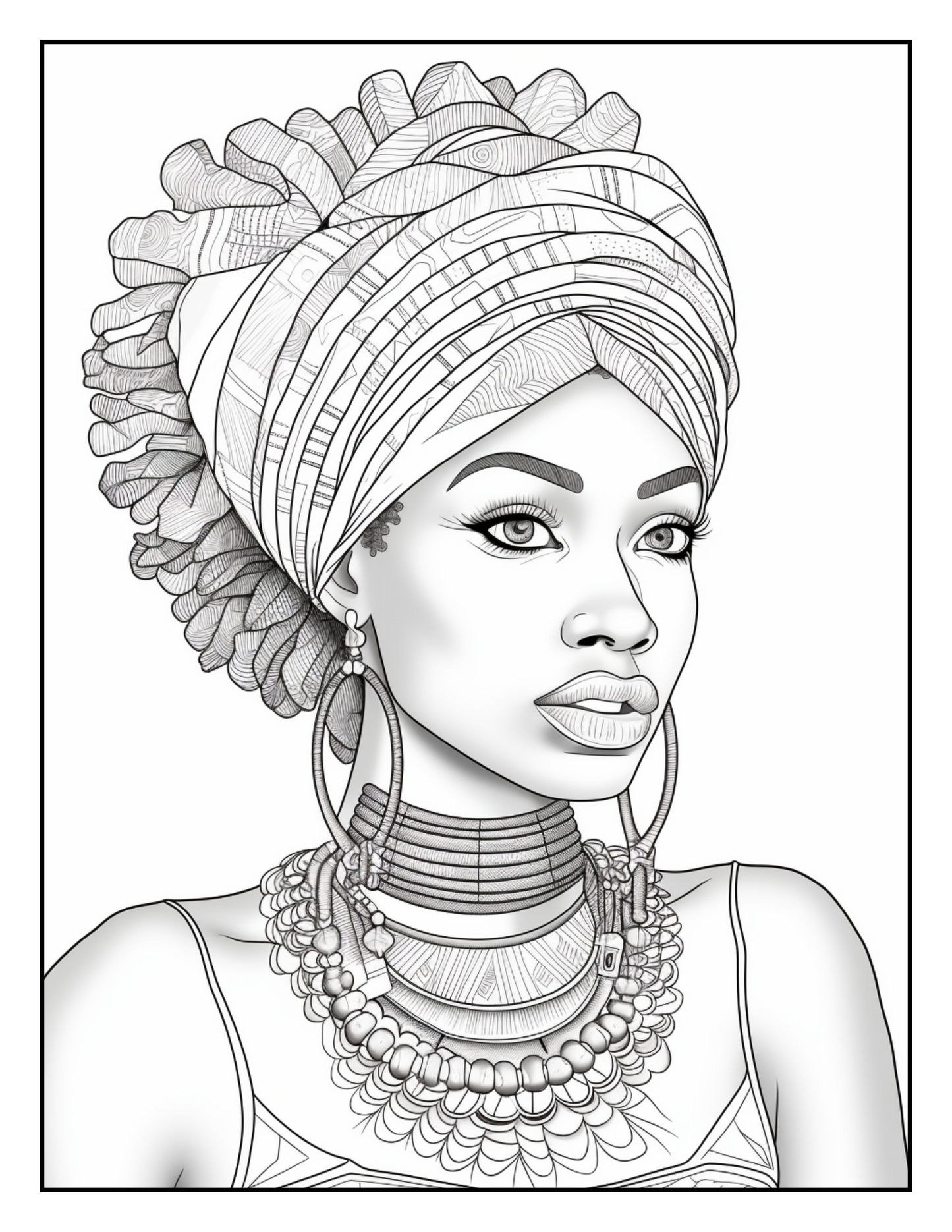 100 African Black Woman Coloring Pages For Adults 3