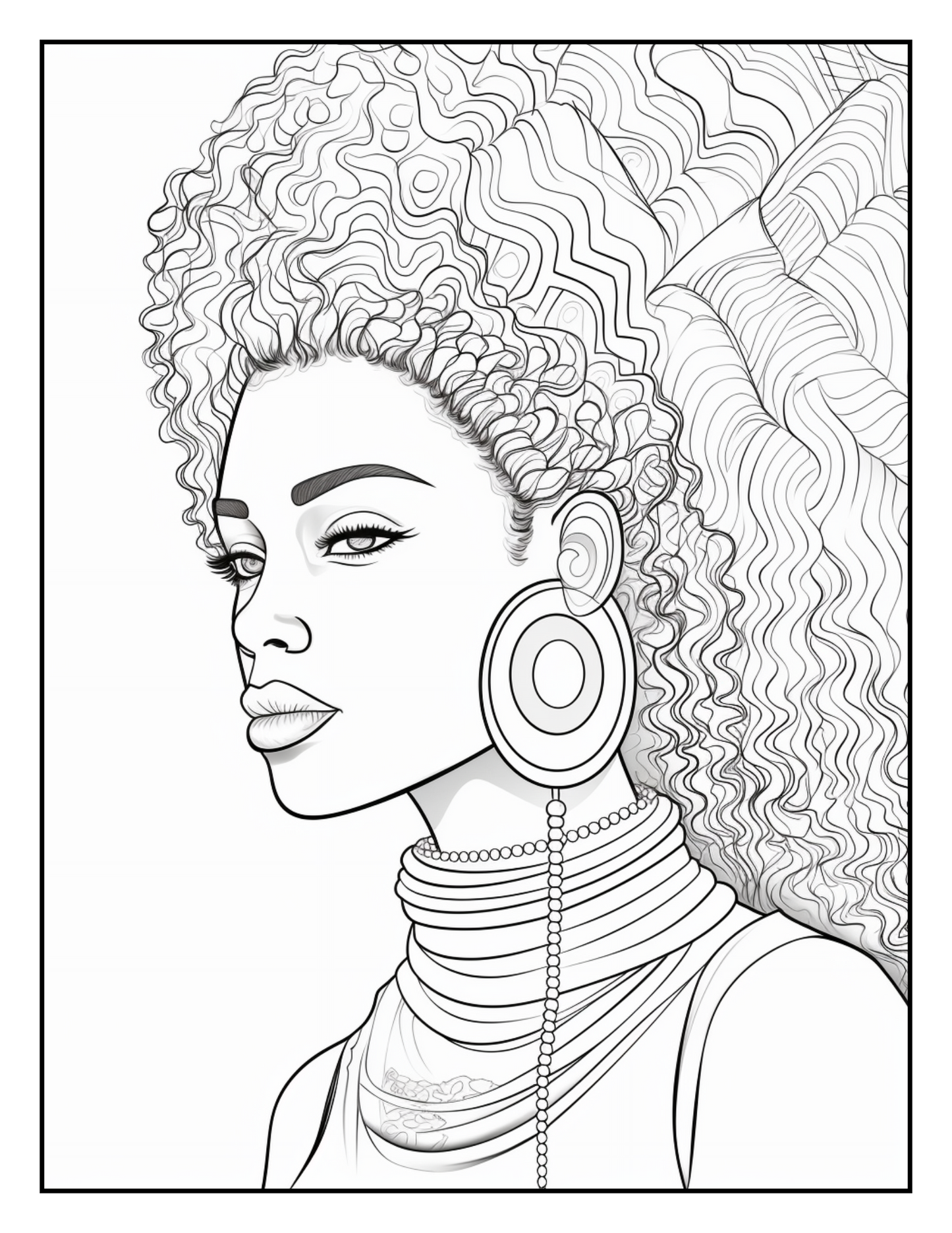 100 African Black Woman Coloring Pages For Adults 3