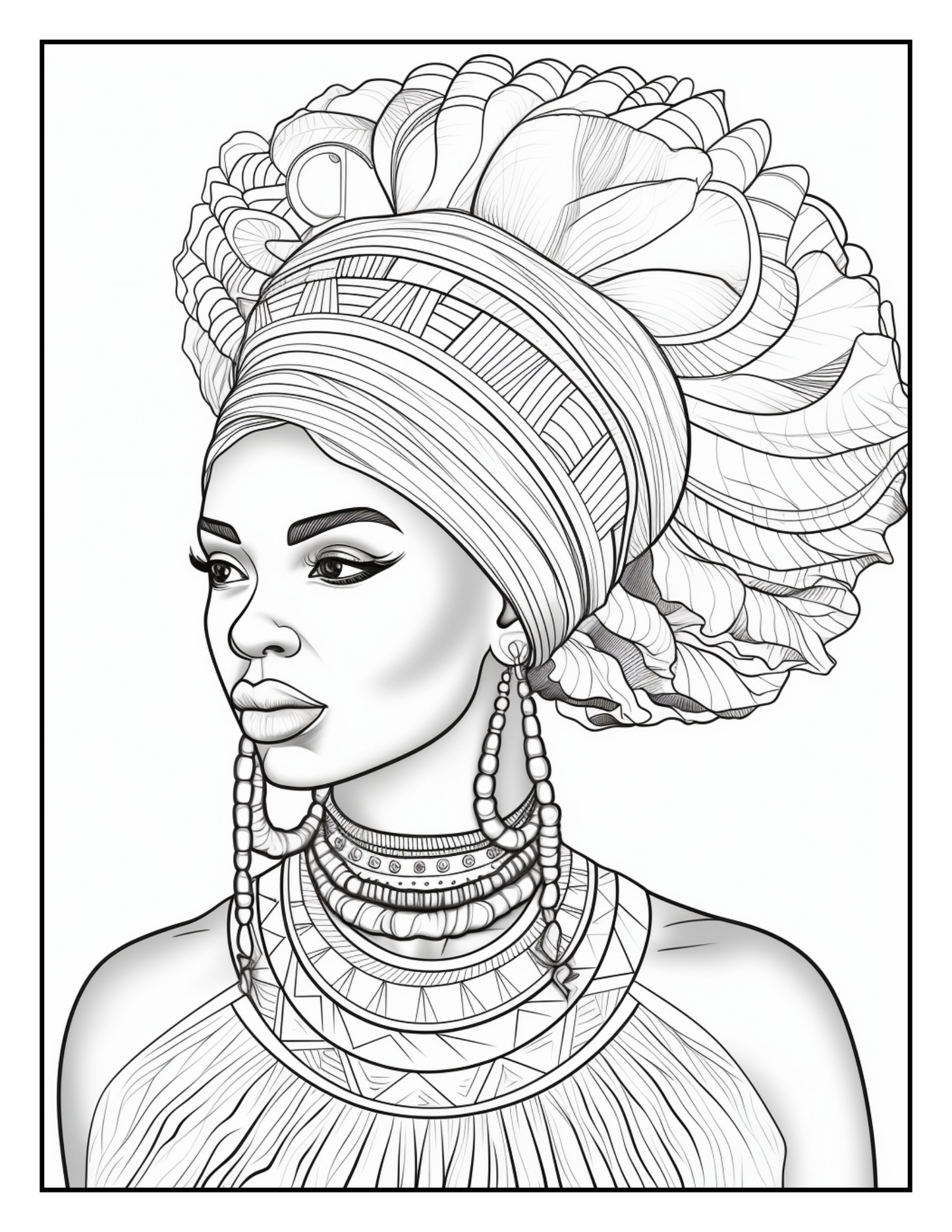 100 African Black Woman Coloring Pages For Adults 5