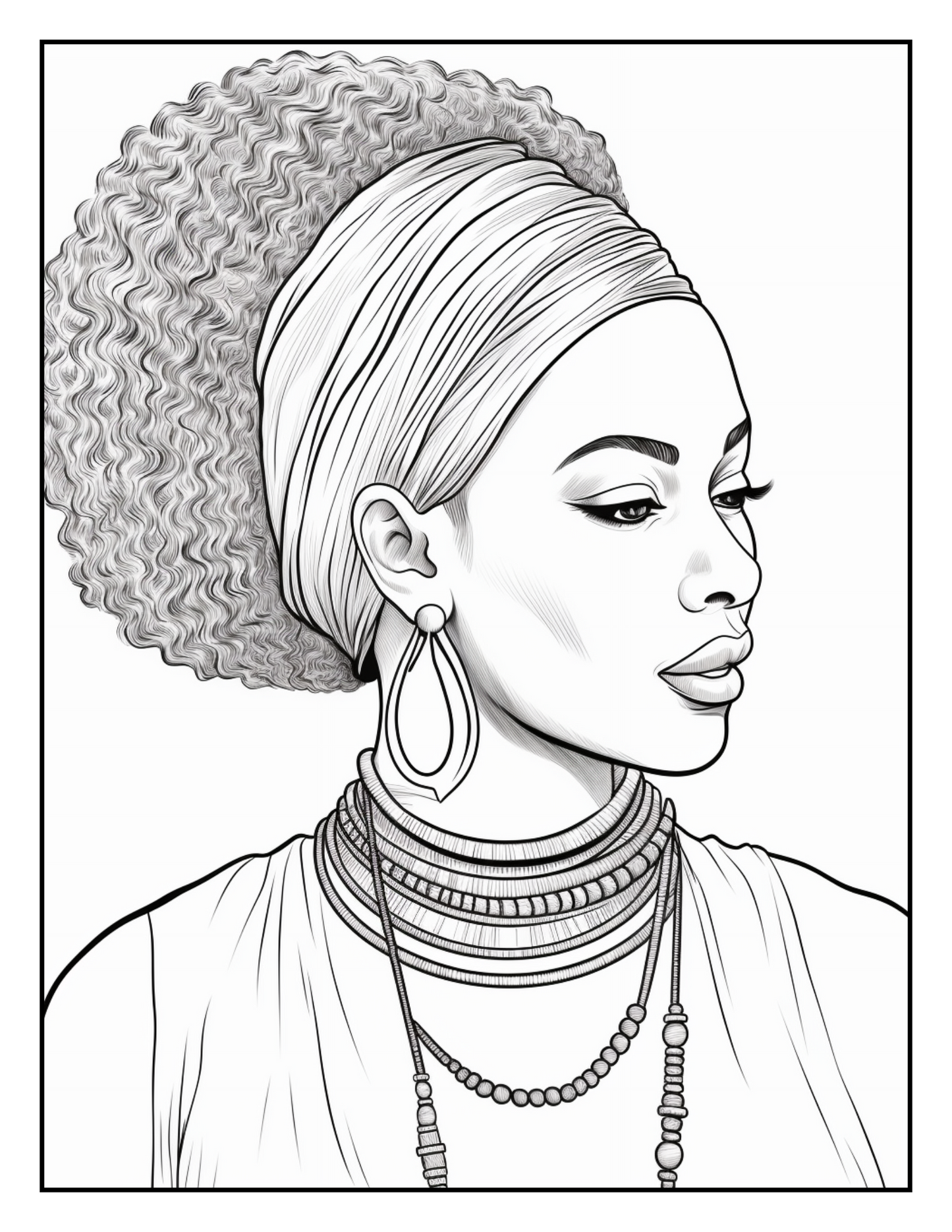 100 African Black Woman Coloring Pages For Adults 5