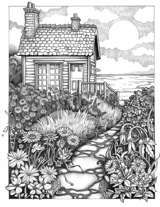 100 Ocean Cottage Coloring Pages 2