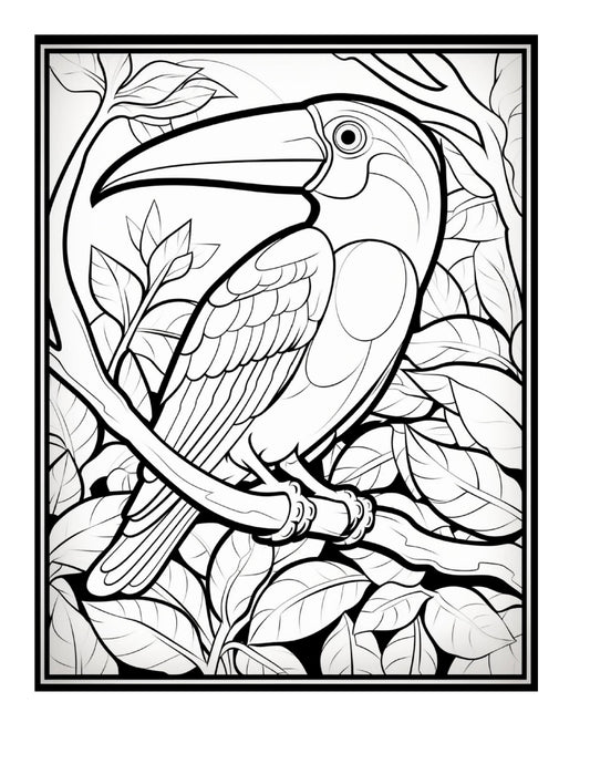 100 Stained Glass Bird Coloring Pages 1