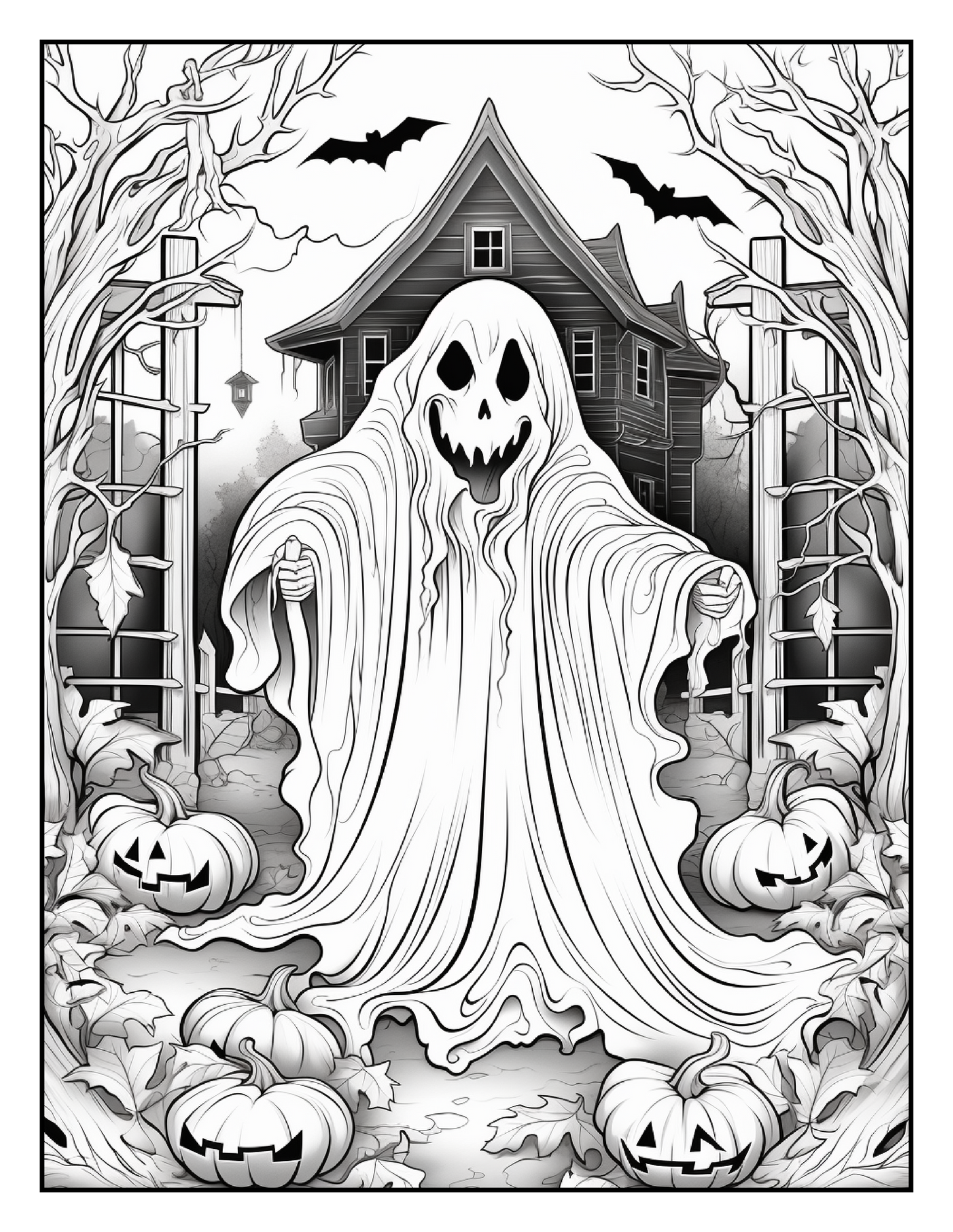 100 Halloween Ghost Coloring Pages For Adults