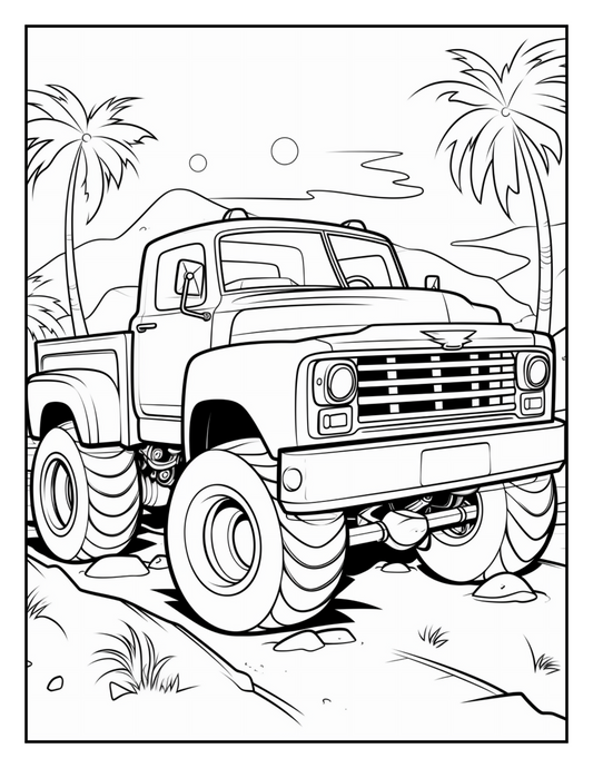 120 Monster truck Coloring Pages For Kids Volume - 1