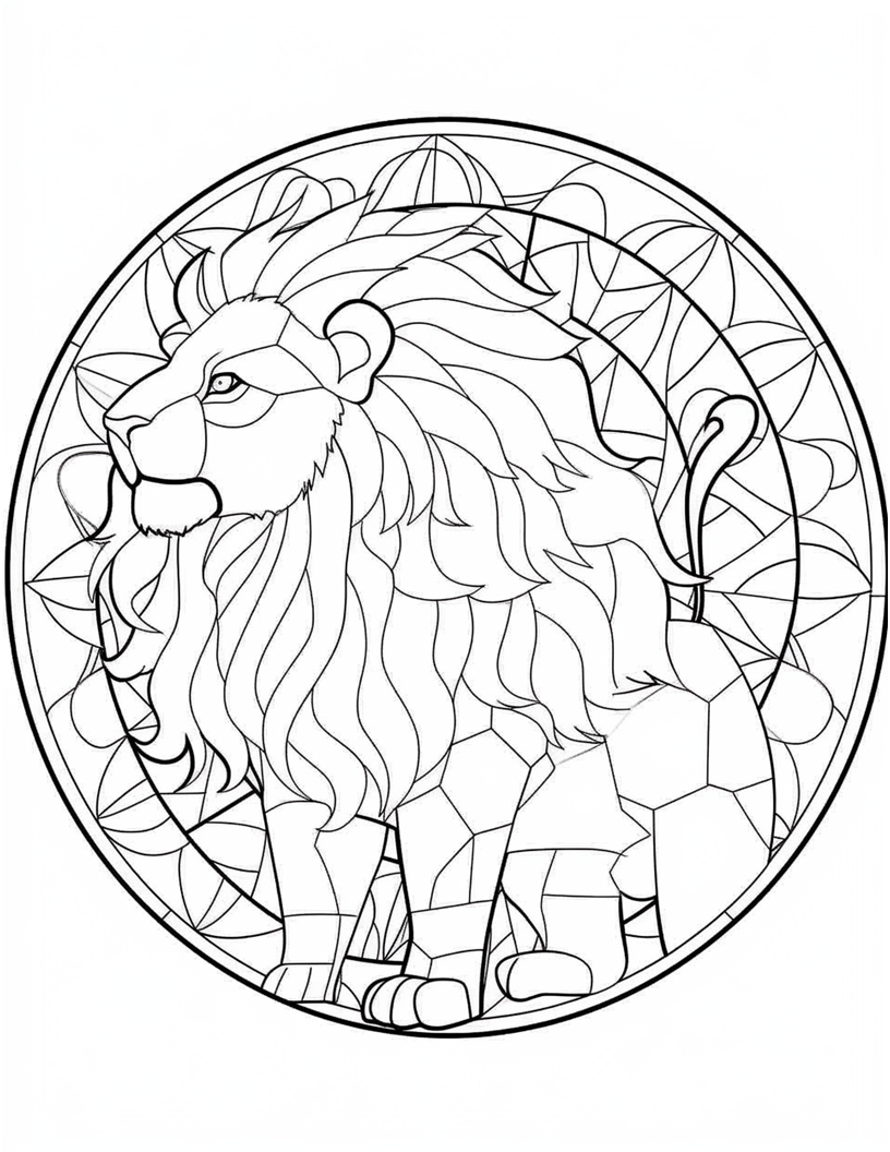 100 Animals Stained Glass Coloring Pages 2