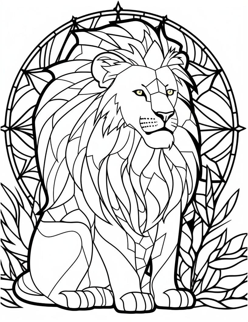110 Animals Stained Glass Coloring Pages
