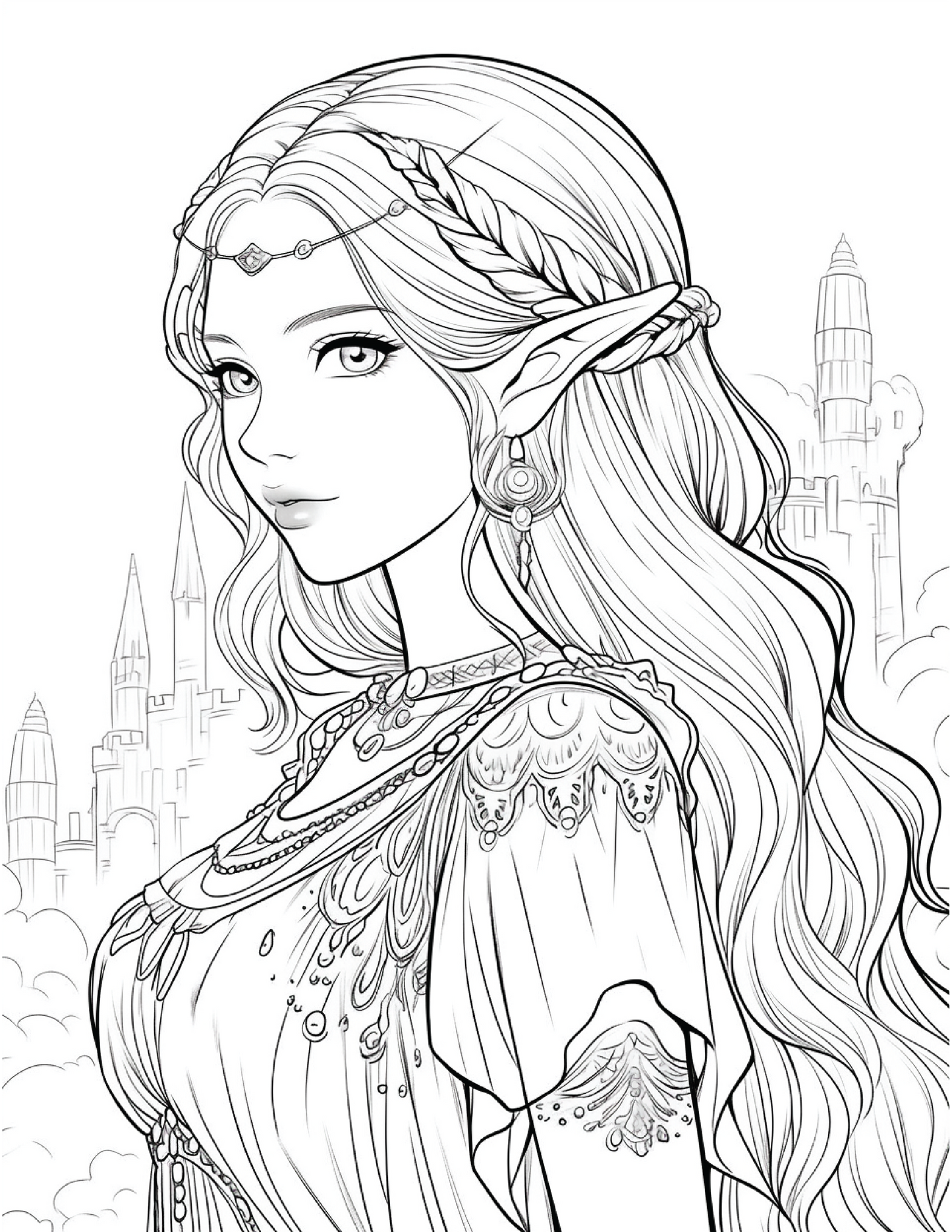 300 Elf Princess Coloring Pages 11