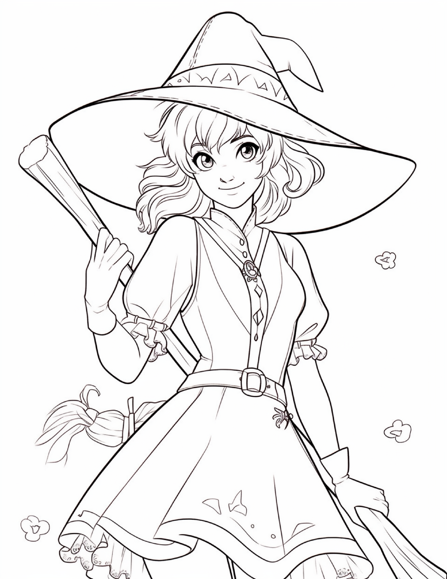 220 Halloween Witch Coloring Pages For Adults 1