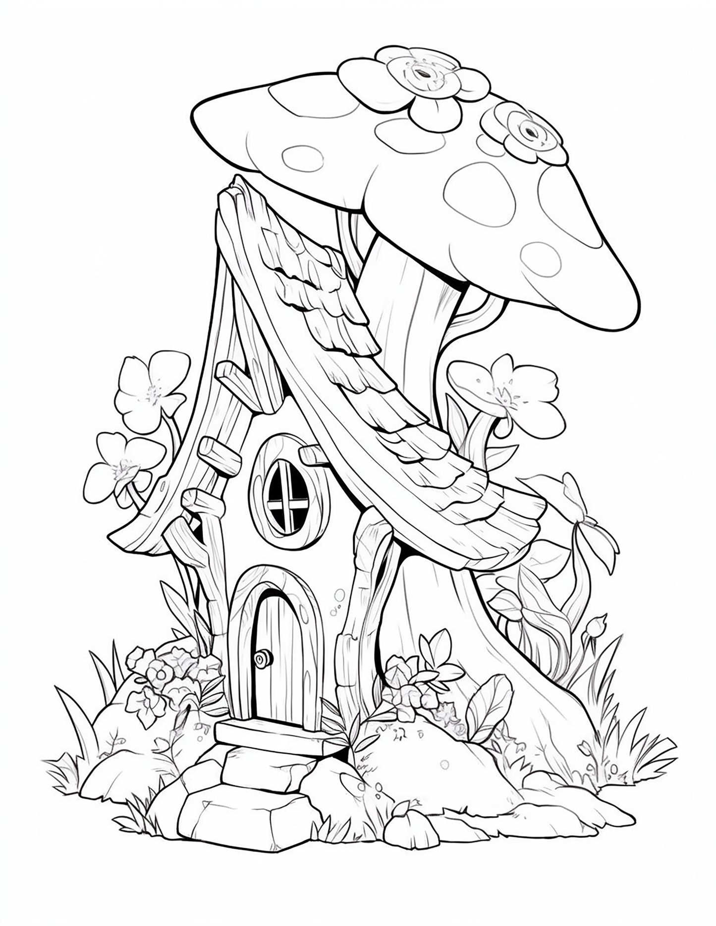 140 Fairy House Coloring Pages 1