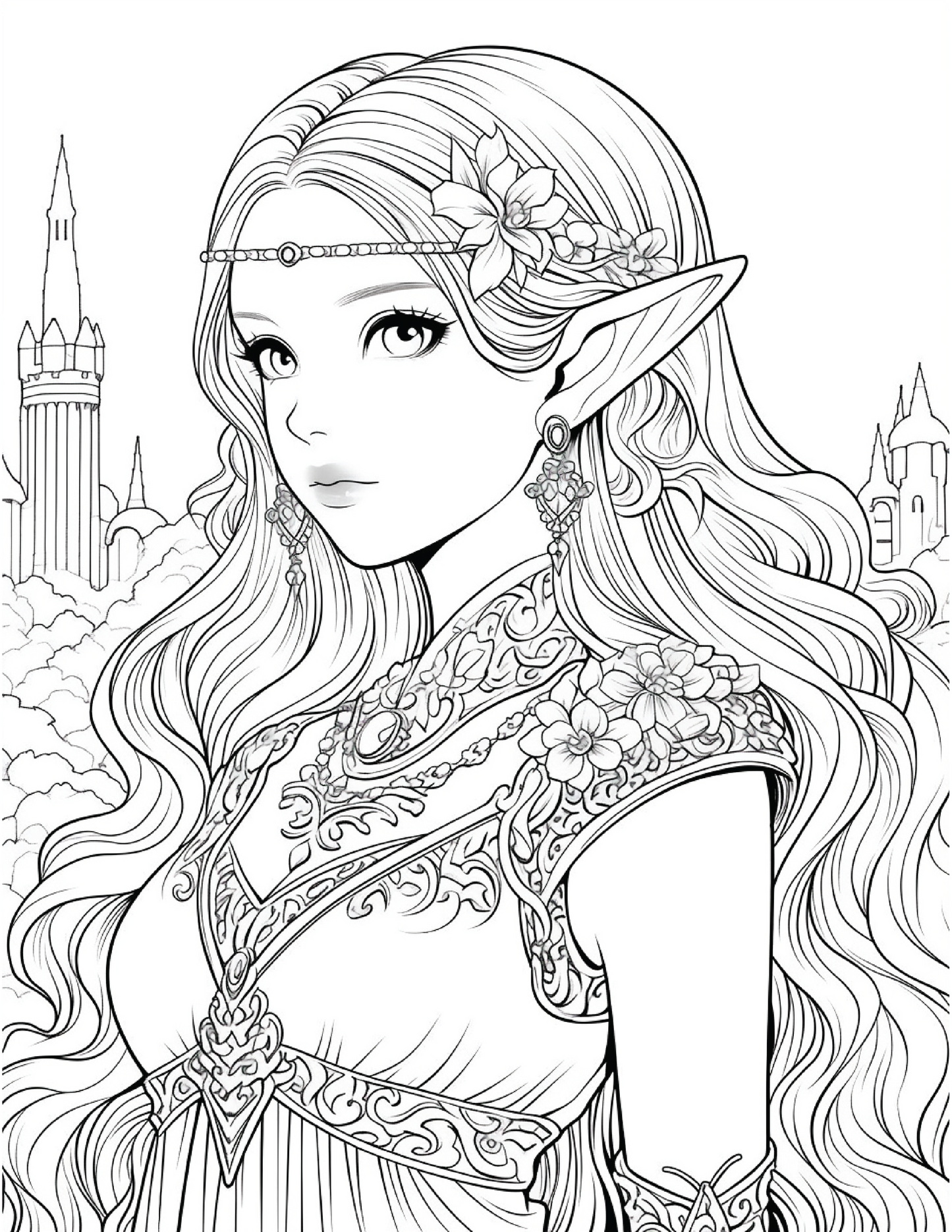 300 Elf Princess Coloring Pages 9