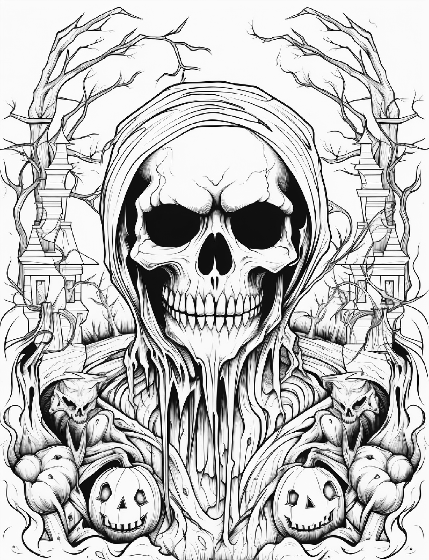 240 Halloween Coloring Pages For Adults