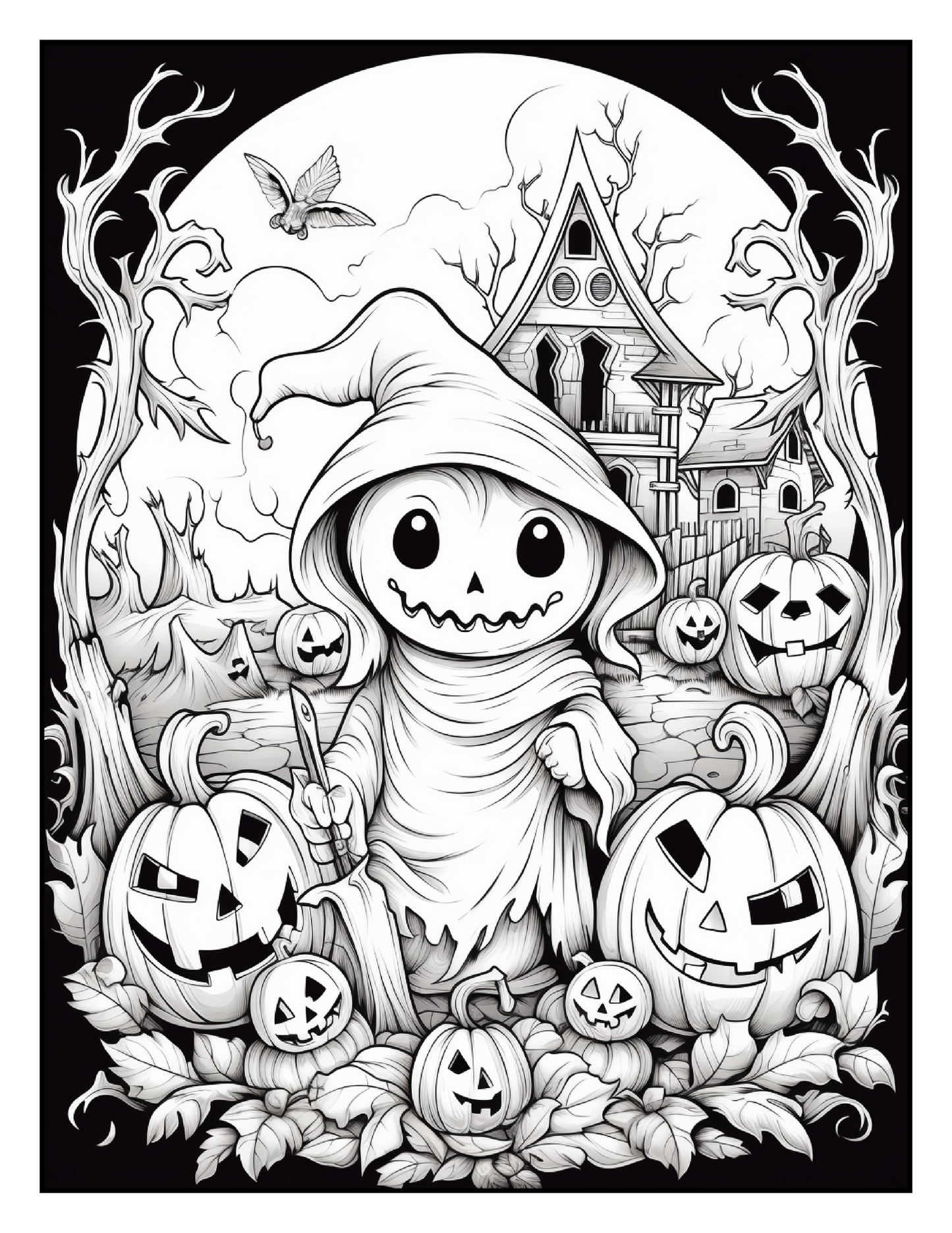 100 Halloween Ghost Coloring Pages For Adults