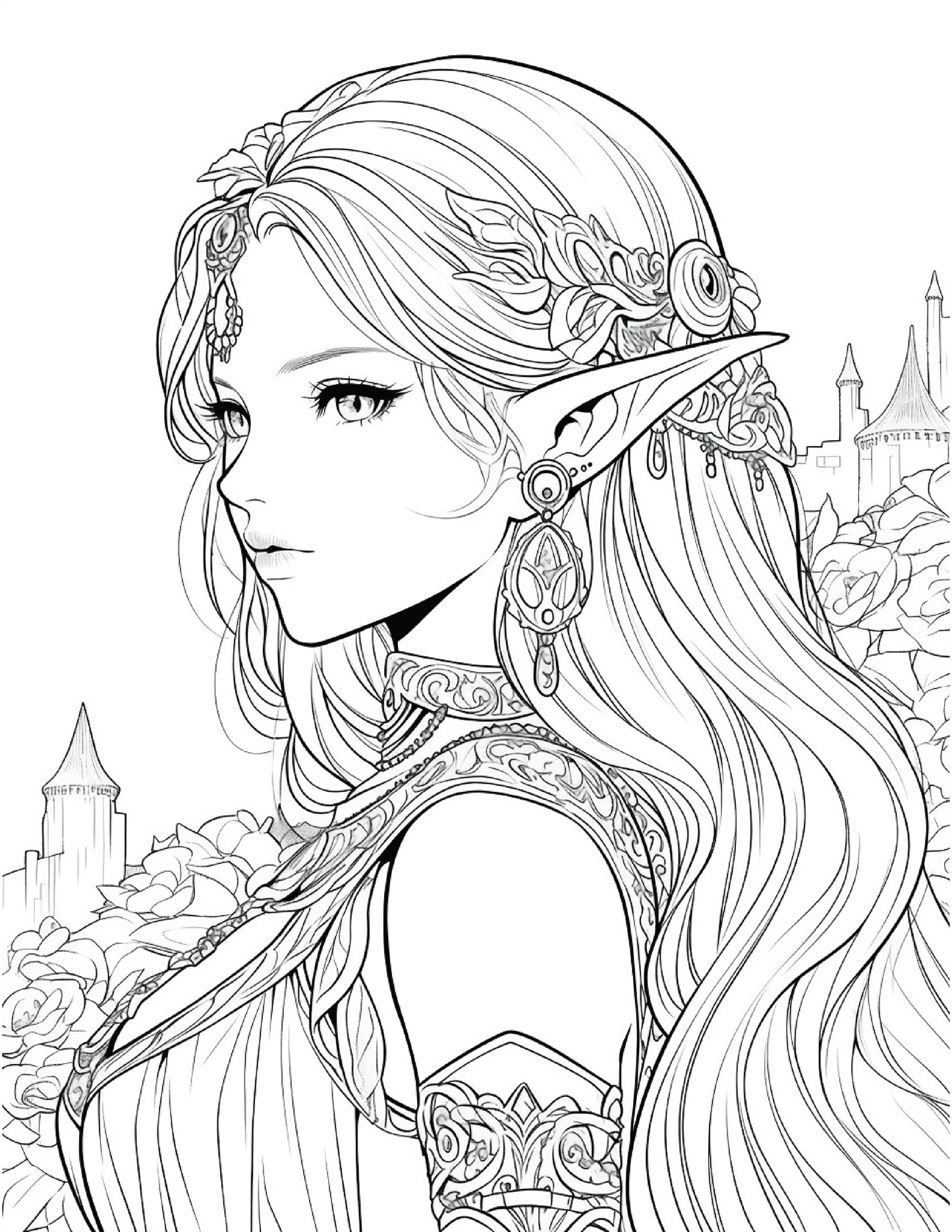 300 Elf Princess Coloring Pages 9