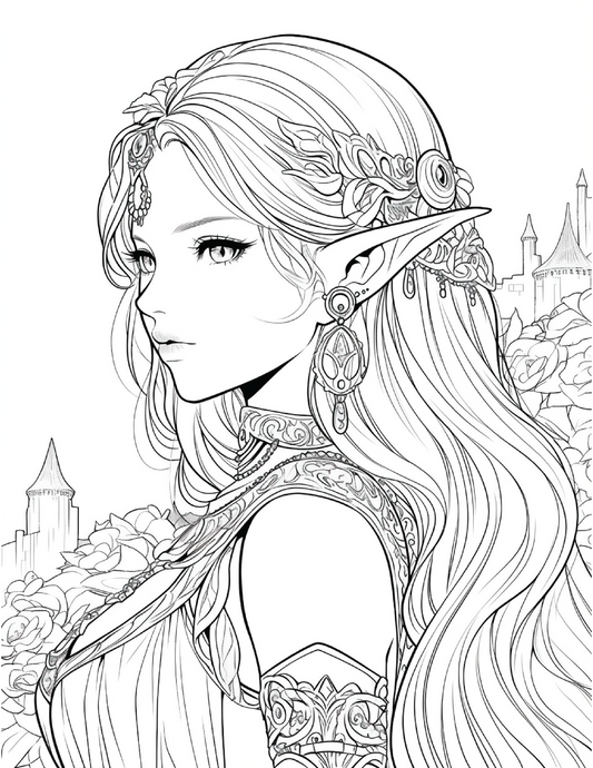 300 Elf Princess Coloring Pages 9