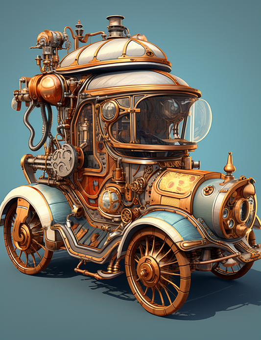 100 Steampunk Car Coloring Pages
