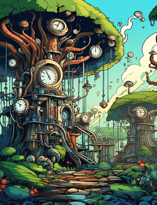 220 Steampunk Forest Coloring pages