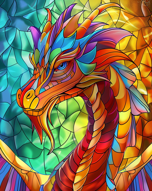 200 Stained Glass Dragon Coloring Pages for Adults
