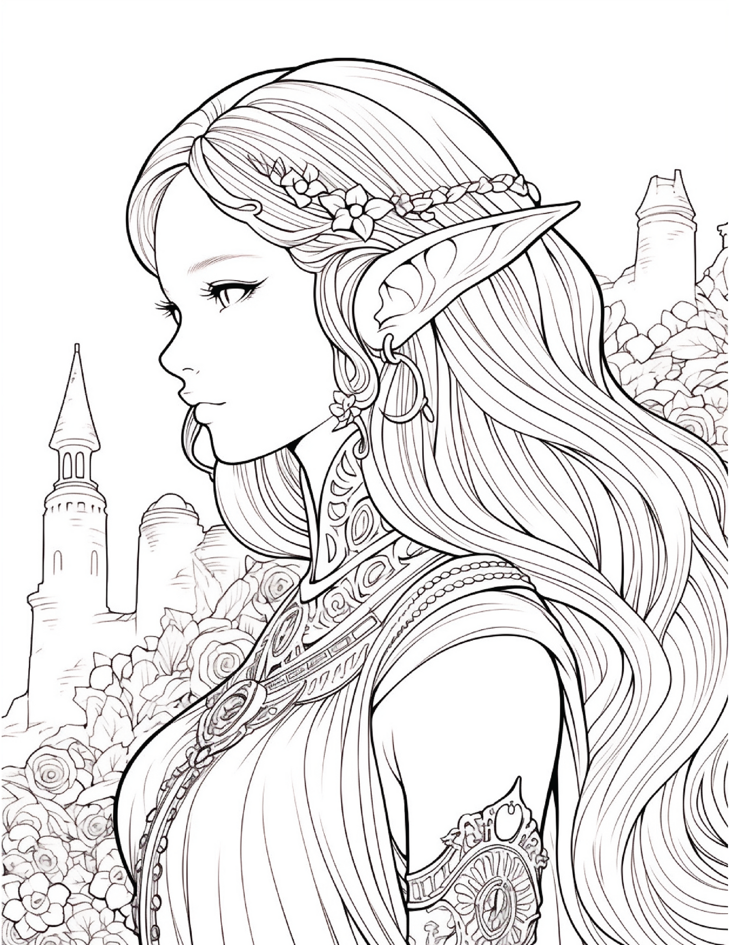 300 Elf Princess Coloring Pages 9