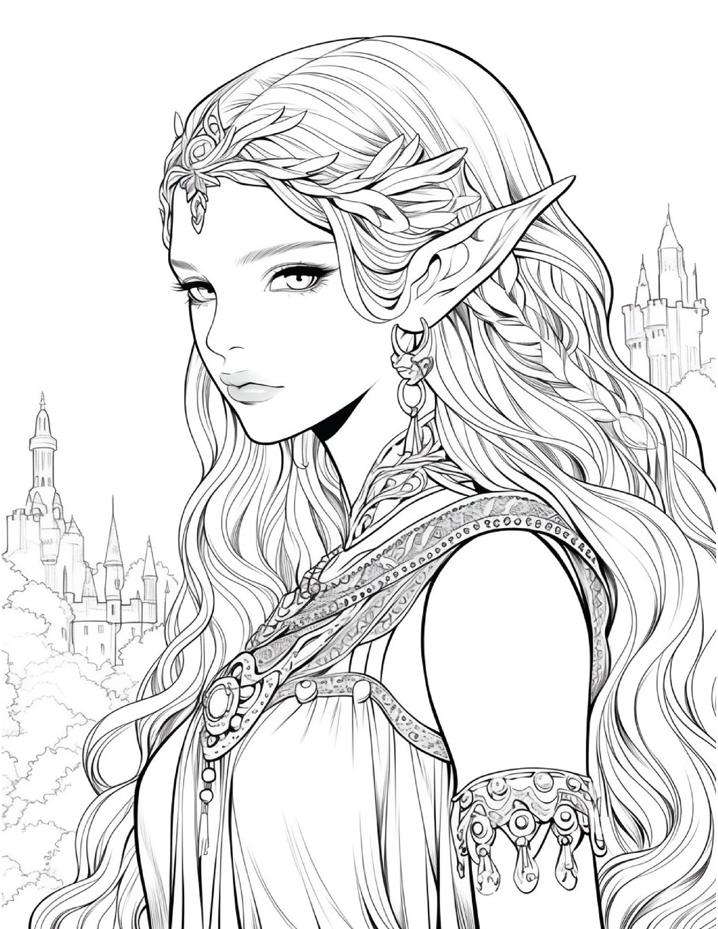 300 Elf Princess Coloring Pages 11