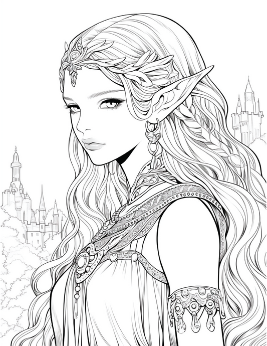 300 Elf Princess Coloring Pages 11