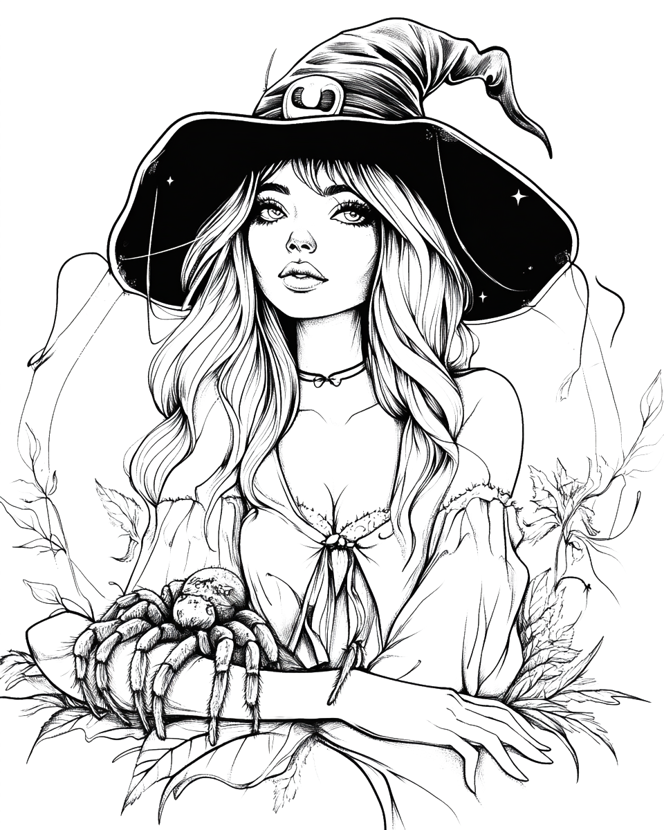 120 Halloween Witch Coloring Pages