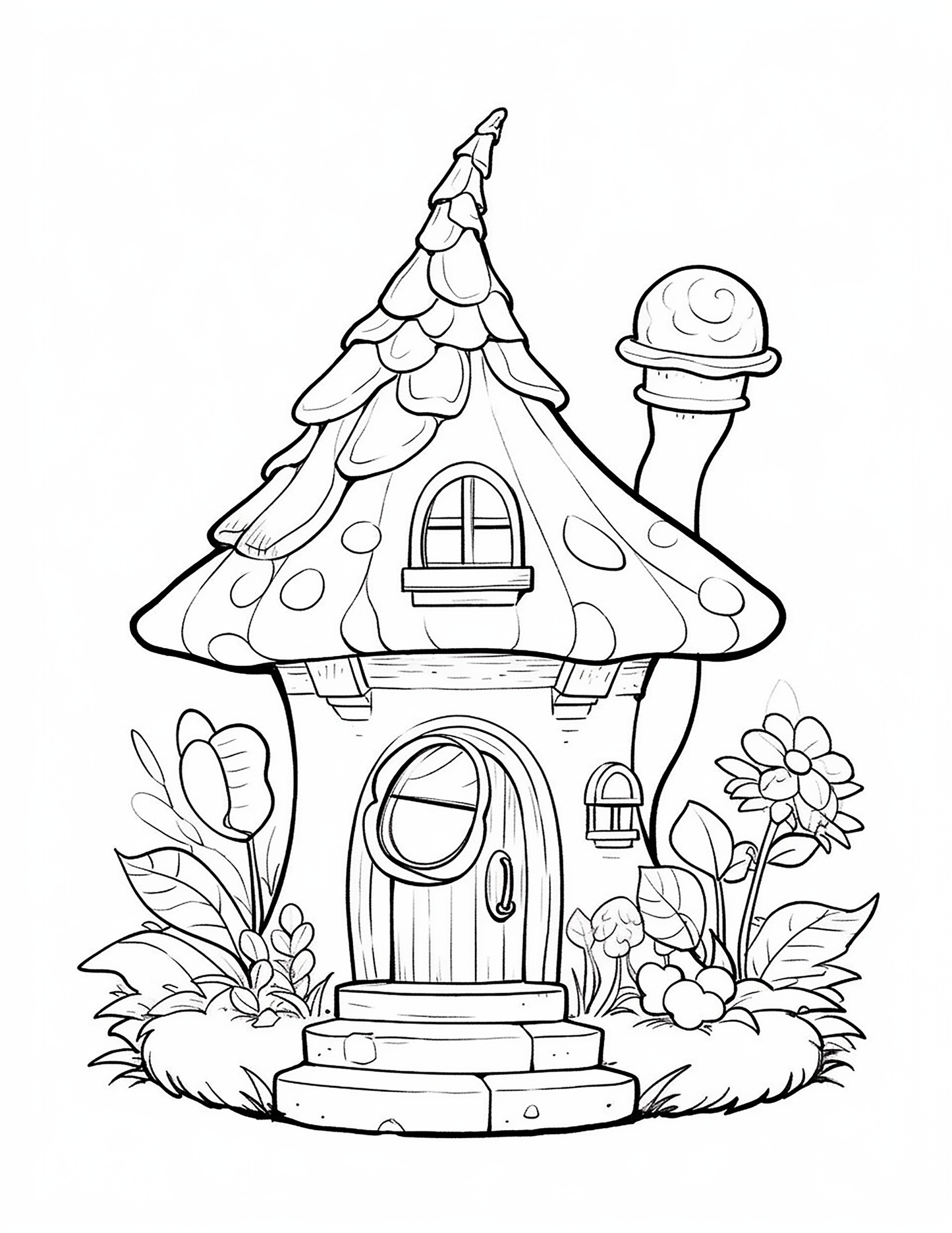 140 Fairy House Coloring Pages 1