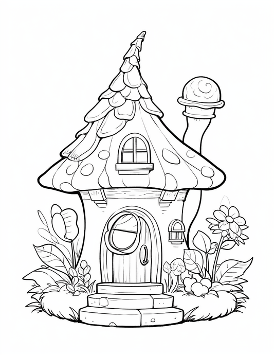 140 Fairy House Coloring Pages 1