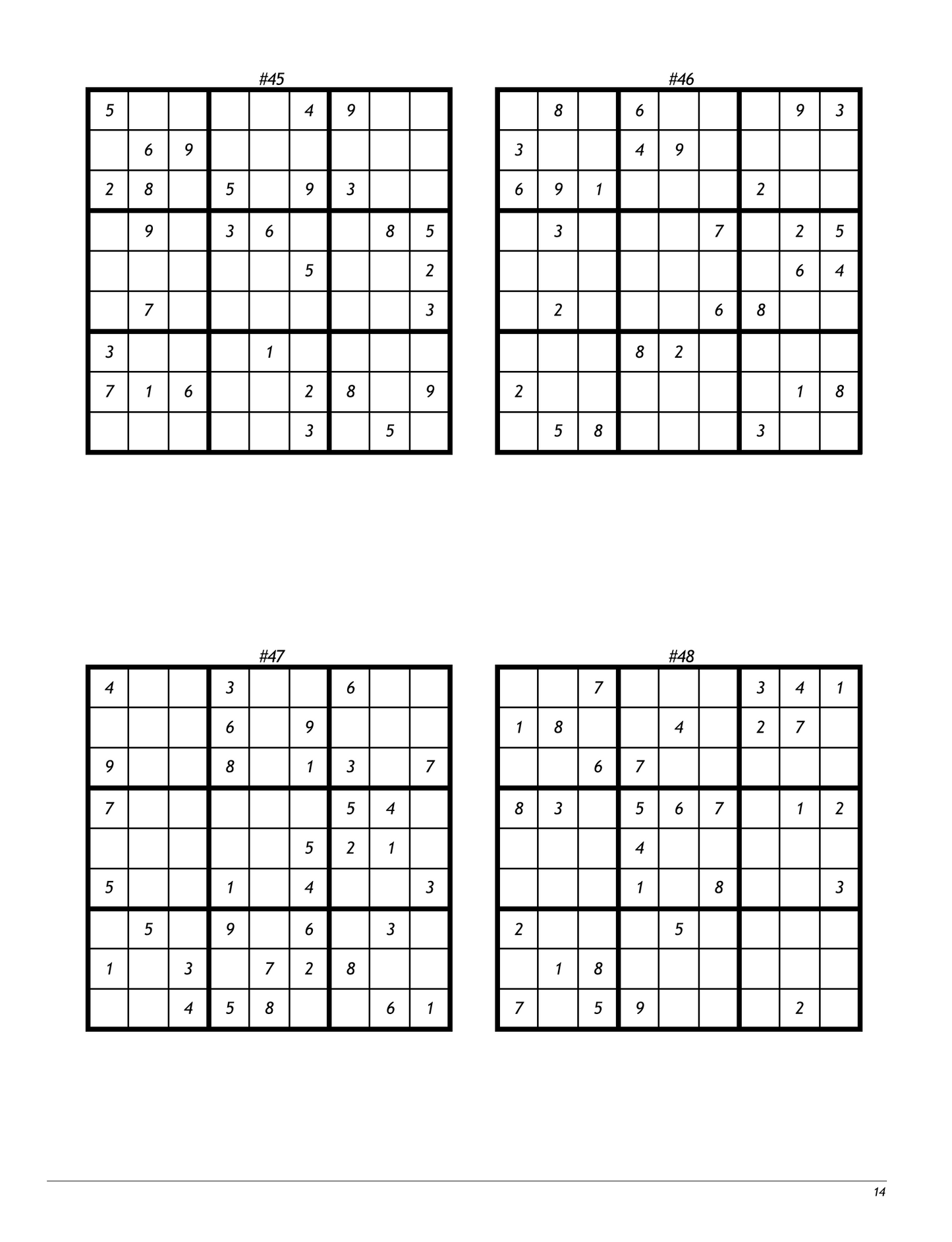 200 Sudoku Puzzles X