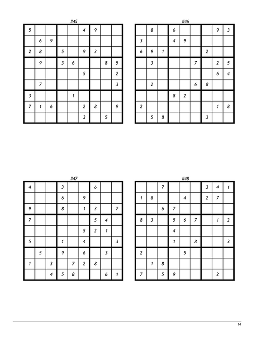 200 Sudoku Puzzles X