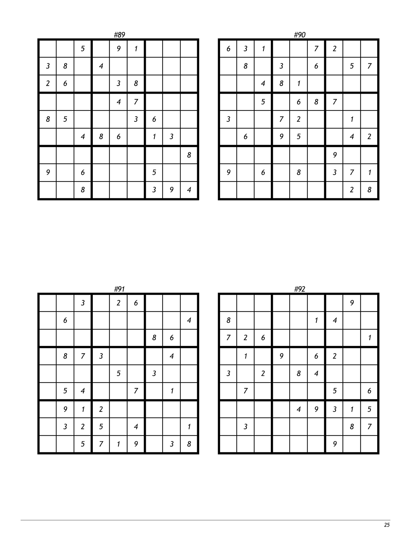 200 Sudoku Puzzles X