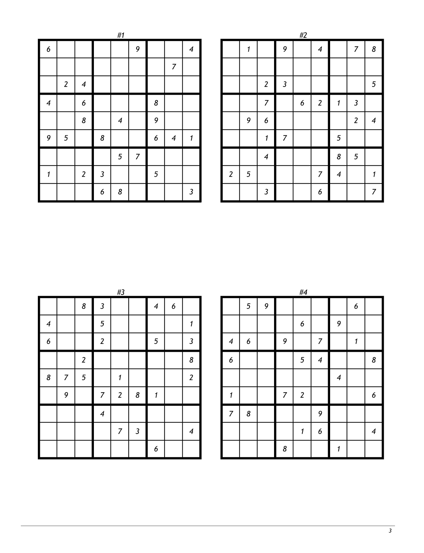 200 Sudoku Puzzles X