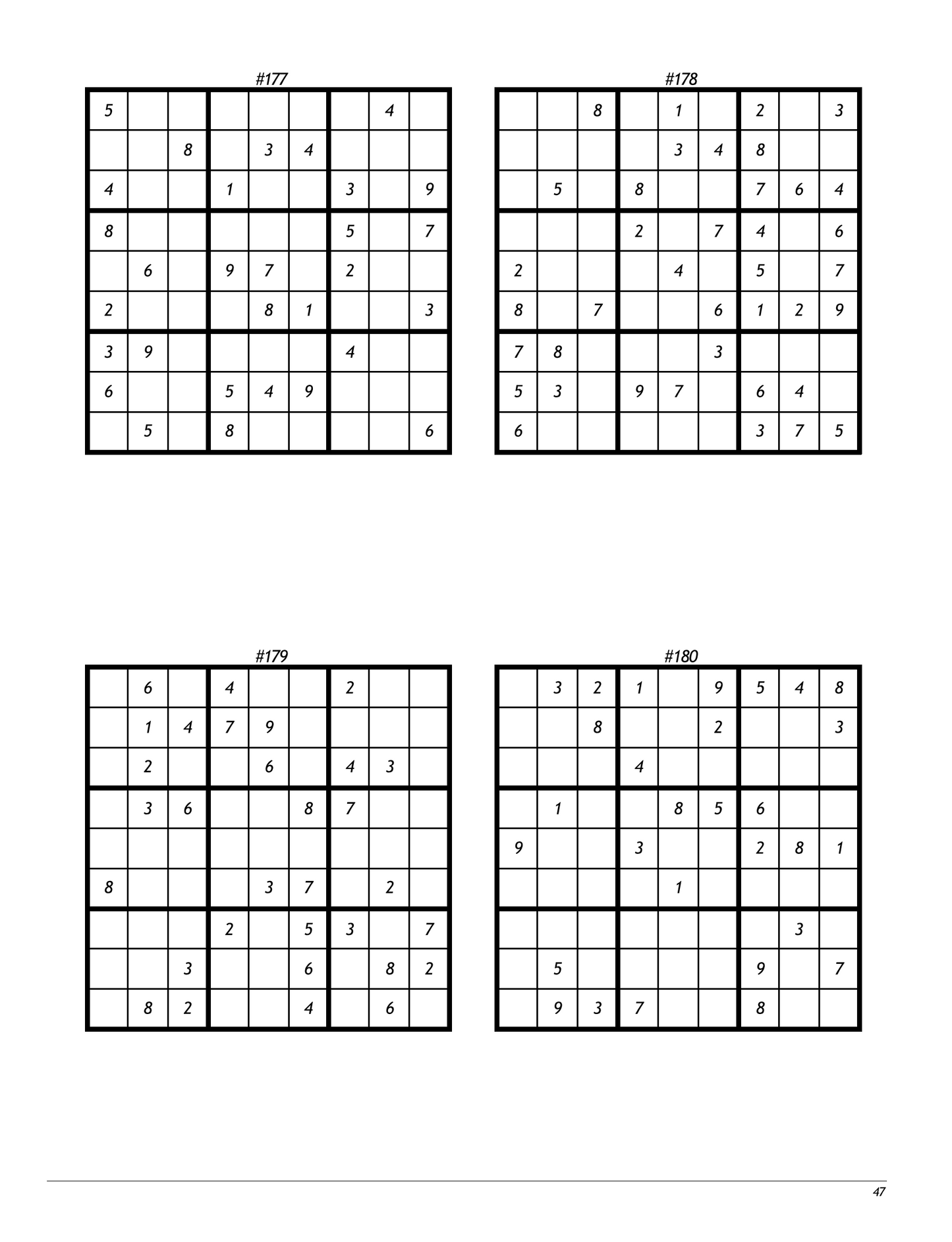 200 Sudoku Puzzles X