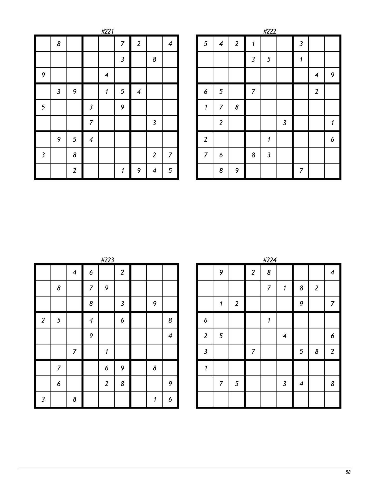 200 Sudoku Puzzles X