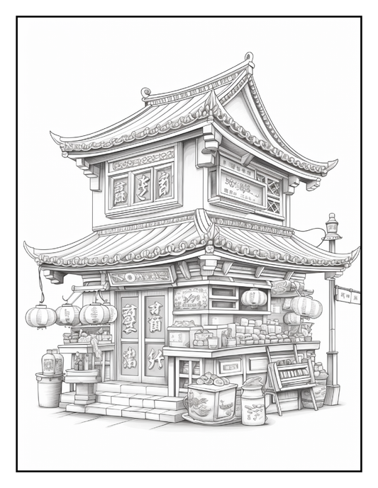 150 Chinese Shop Coloring Pages