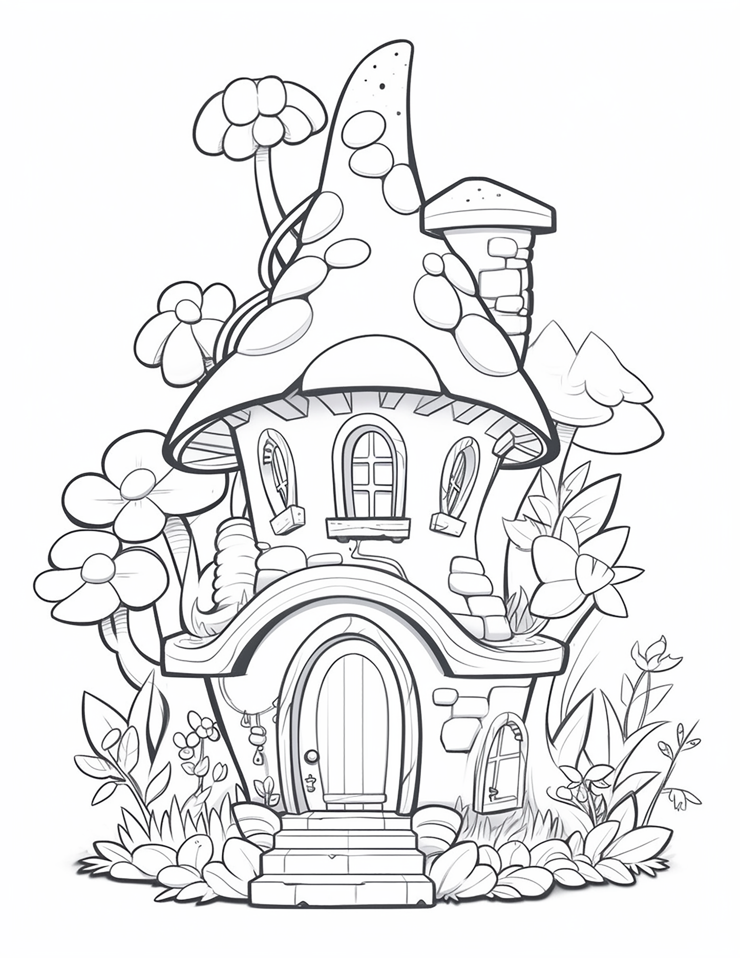 140 Fairy House Coloring Pages 1