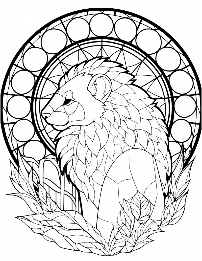 100 Animals Stained Glass Coloring Pages 2