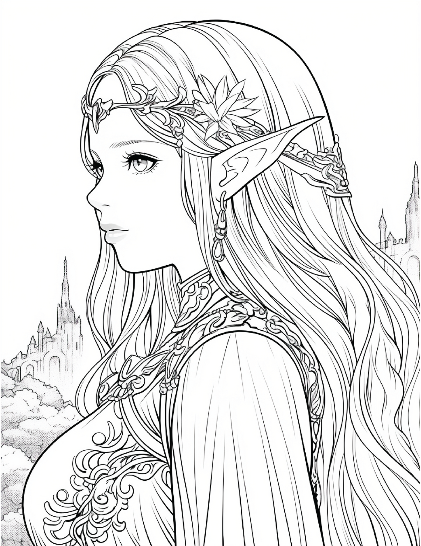 300 Elf Princess Coloring Pages 11