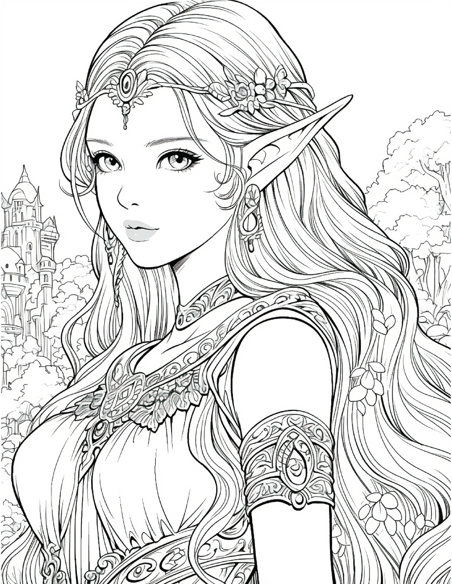 300 Elf Princess Coloring Pages 9