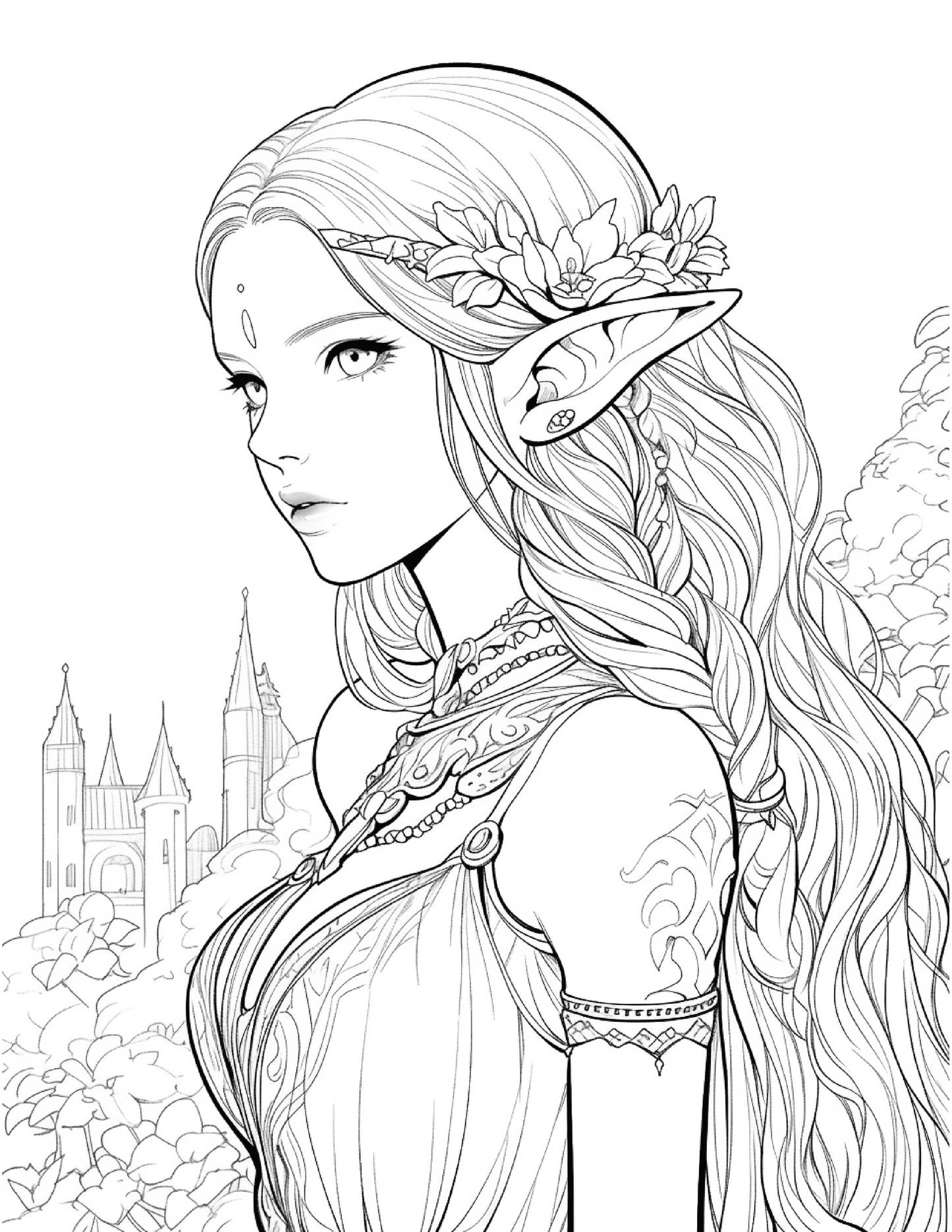 300 Elf Princess Coloring Pages 9
