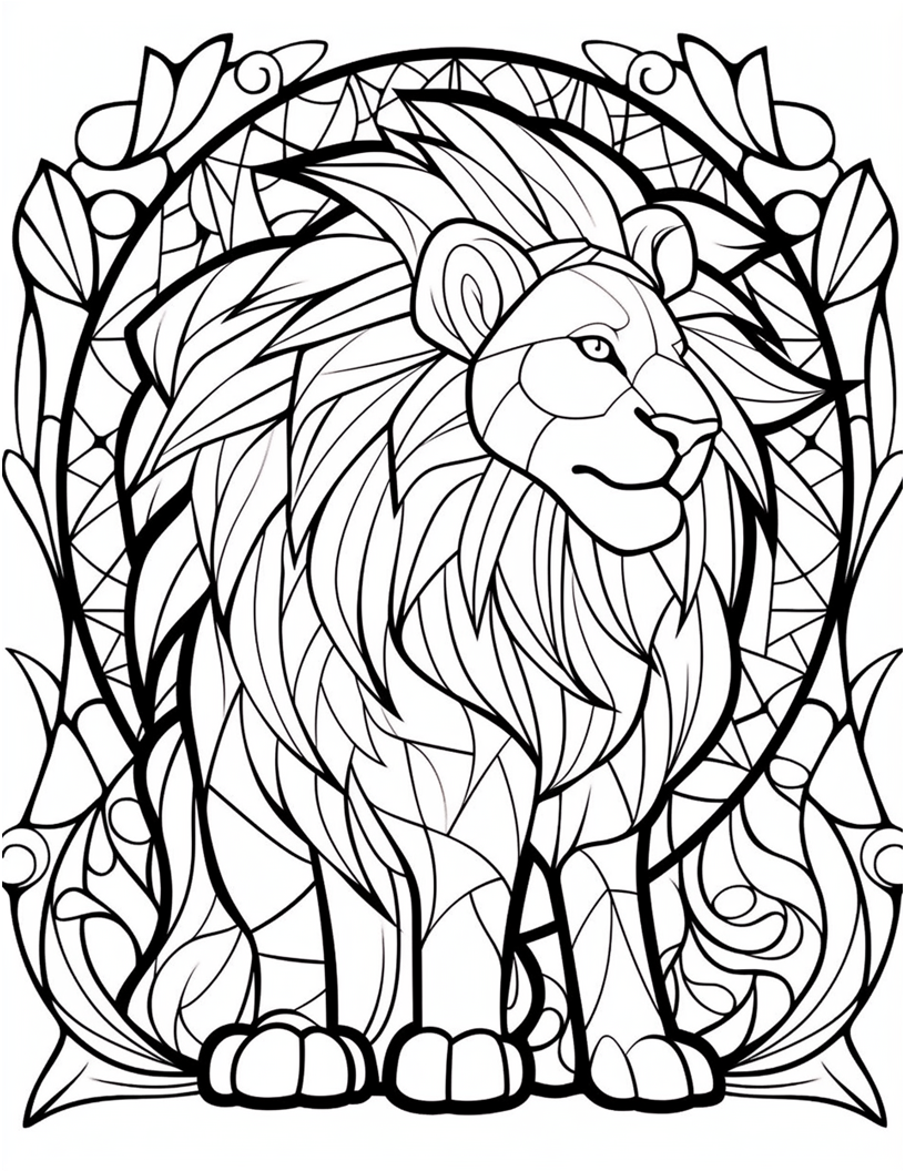 100 Animals Stained Glass Coloring Pages 2