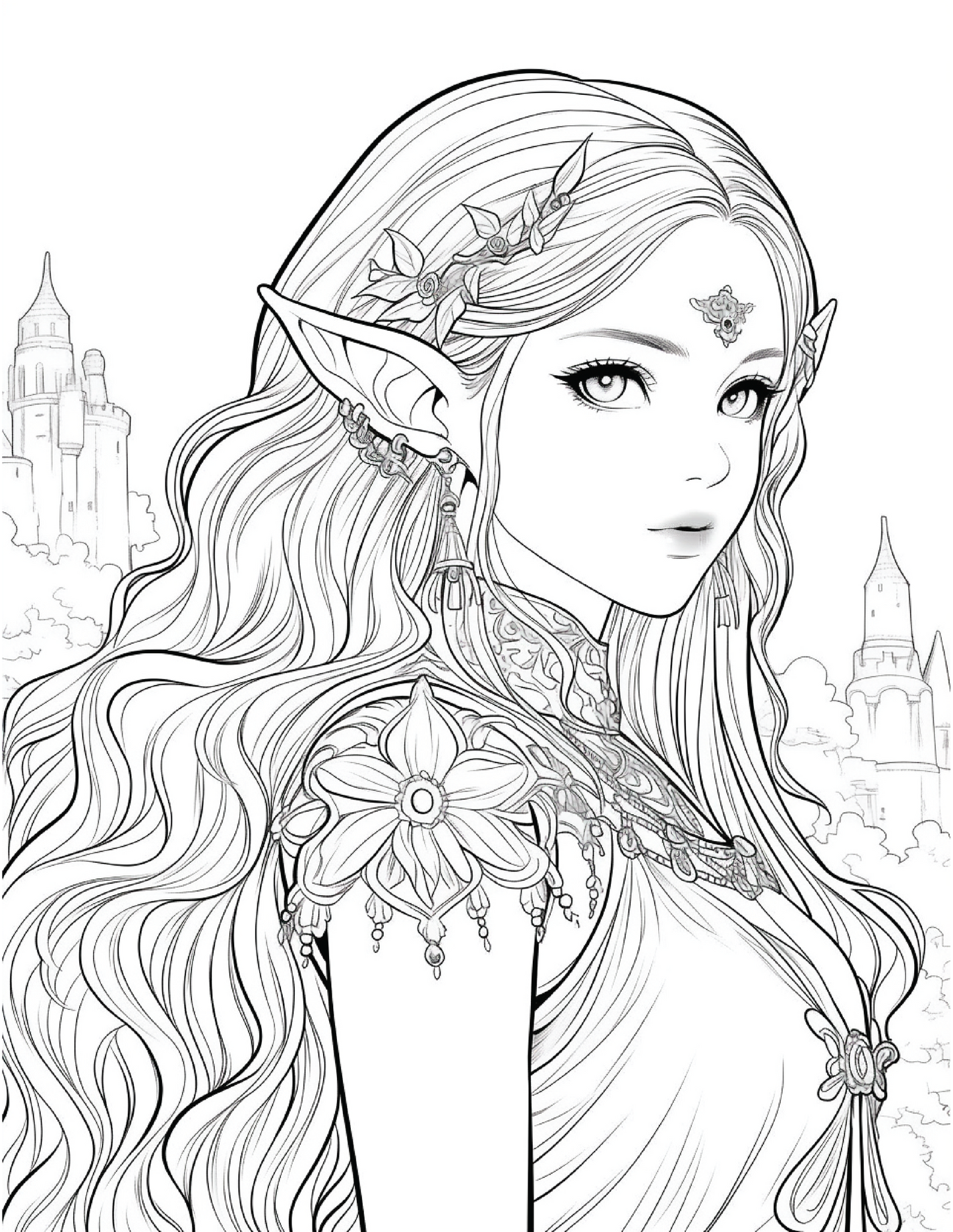 300 Elf Princess Coloring Pages 11