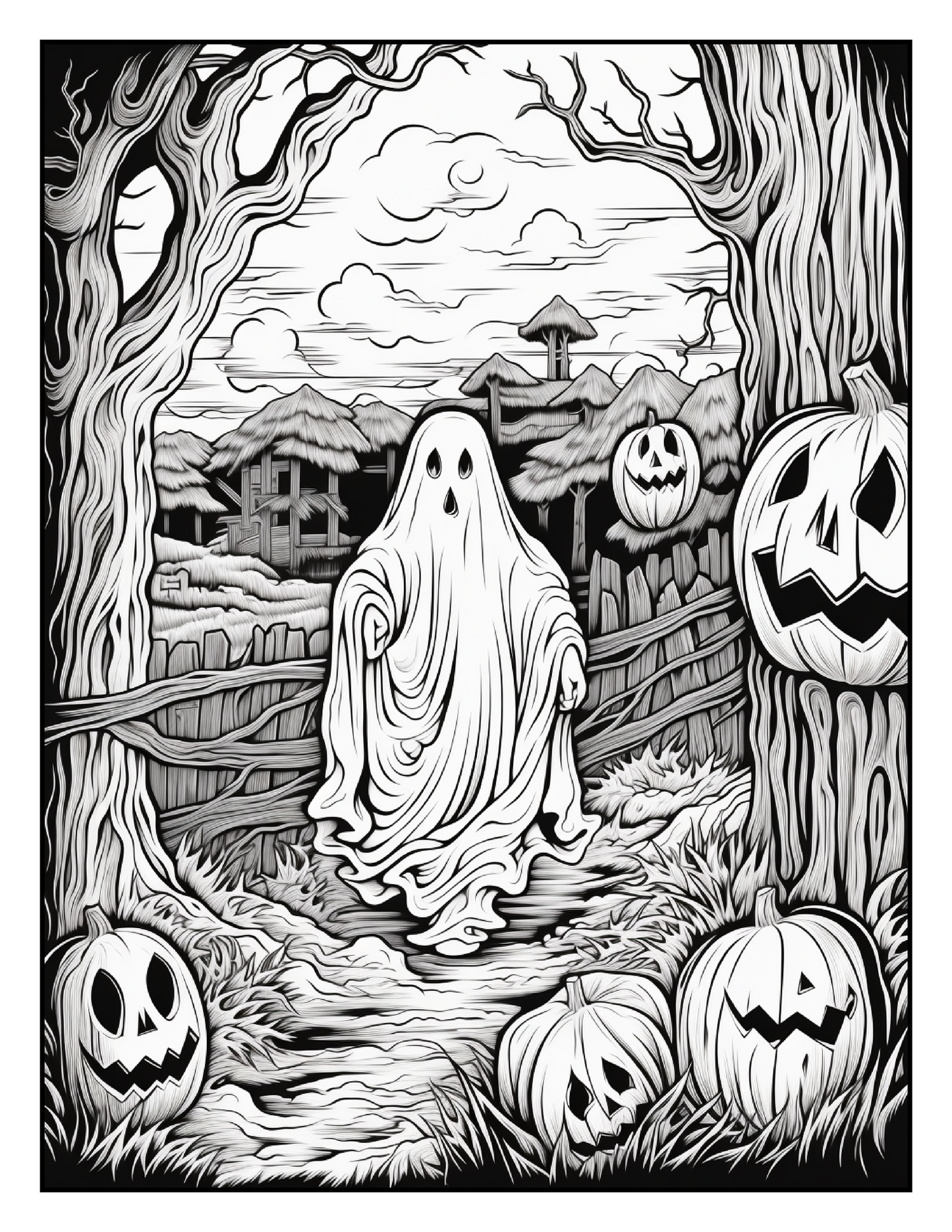 100 Halloween Ghost Coloring Pages For Adults 1