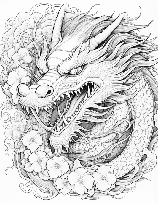 Chinese Dragon Coloring Pages For Adults 1