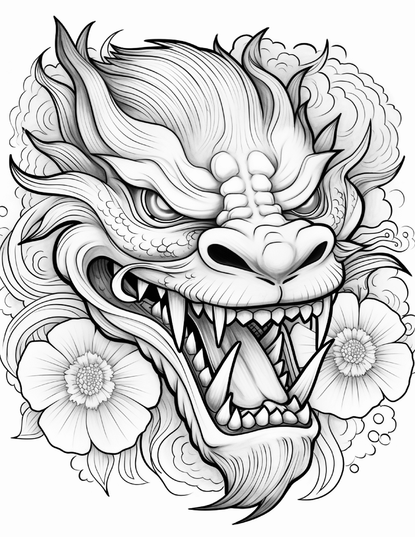Chinese Dragon Coloring Pages For Adults 1