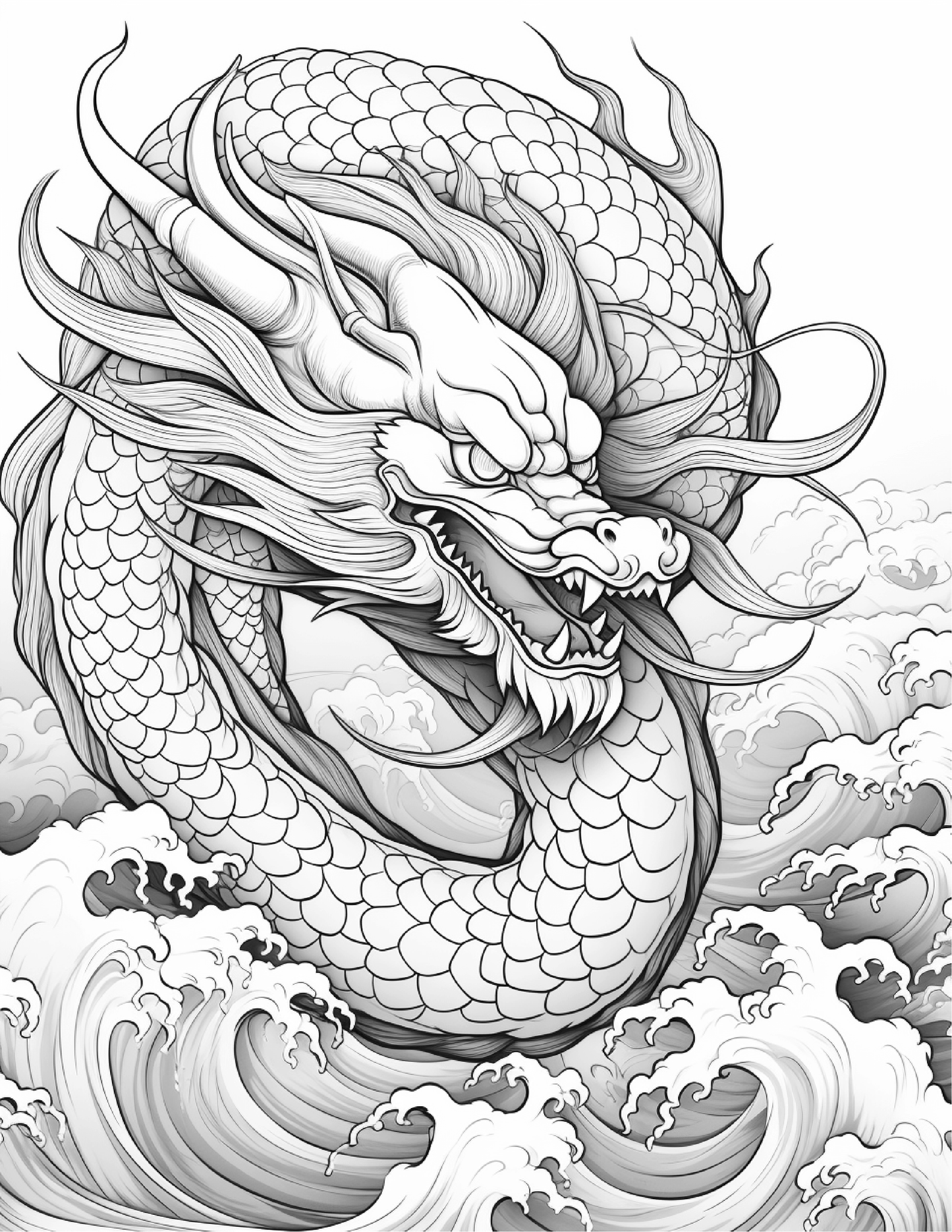 Chinese Dragon Coloring Pages For Adults 1