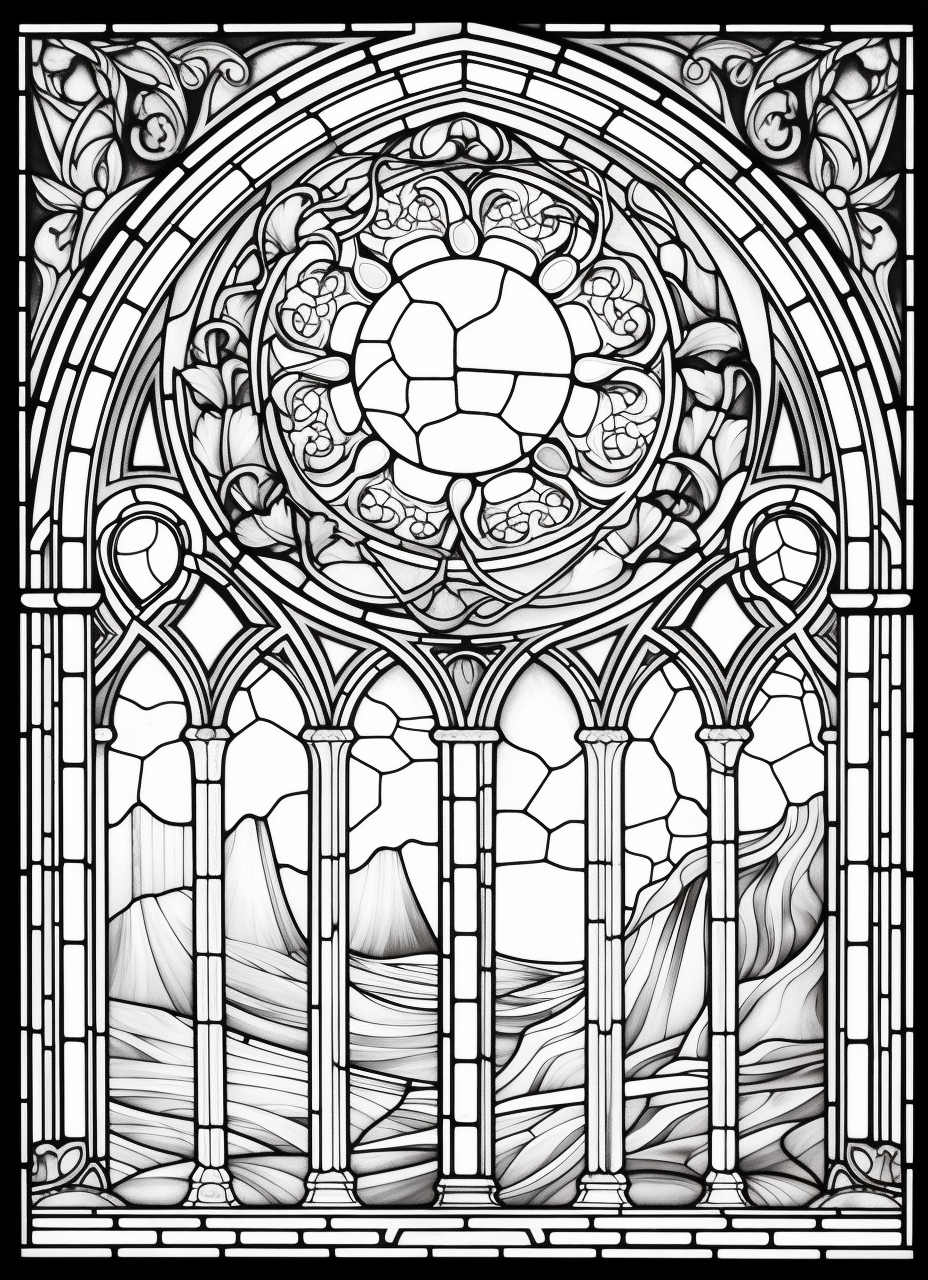 150 Stained Glass Coloring pages 2