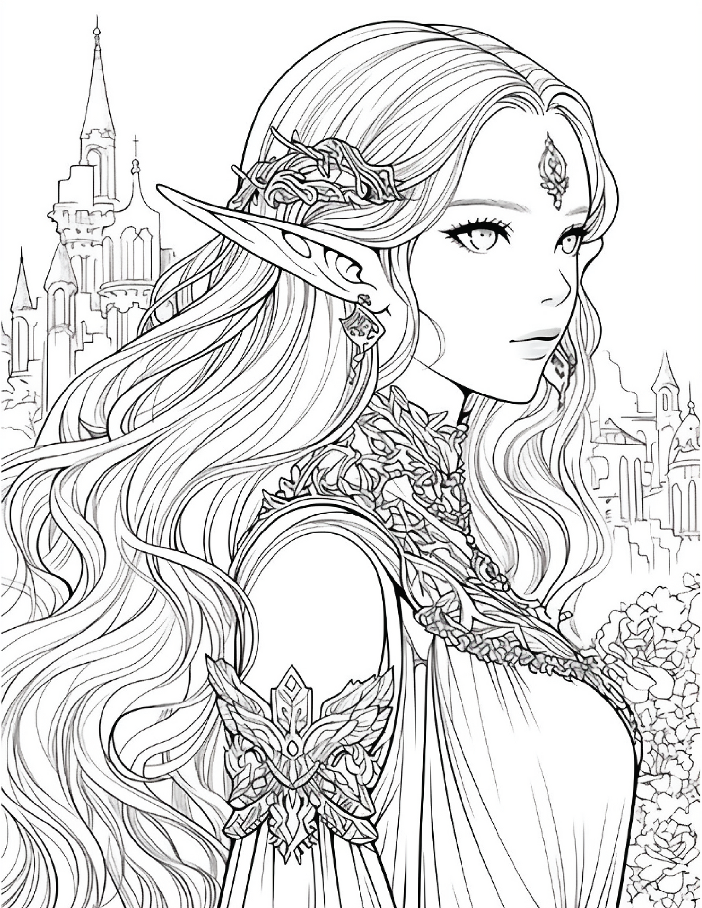300 Elf Princess Coloring Pages 11