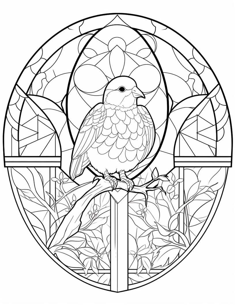 110 Animals Stained Glass Coloring Pages