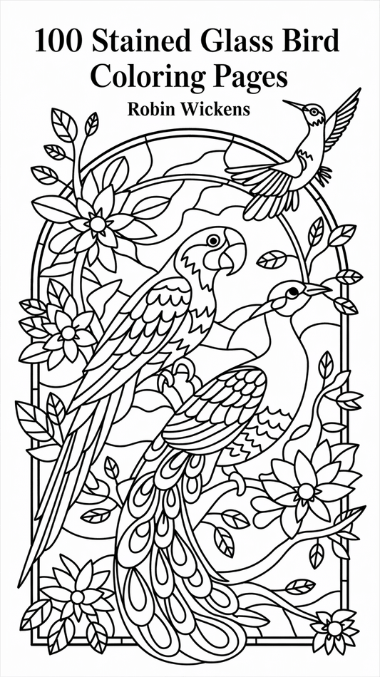 100 Stained Glass Bird Colouring Pages 2 * image 0
