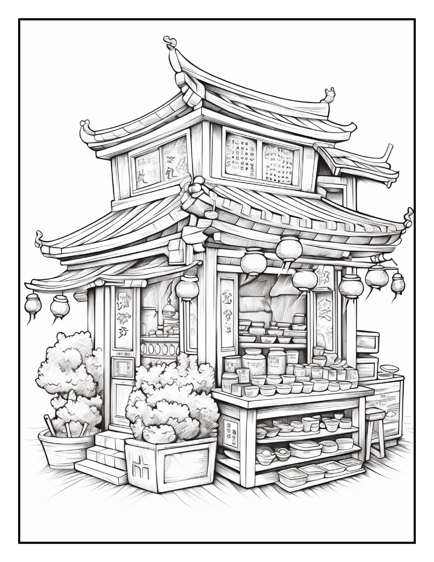 150 Chinese Shop Coloring Pages